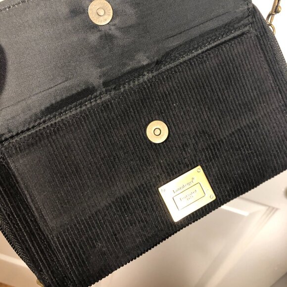 Longaberger wallet / shoulder bag, material is black corduroy and faux leather - Picture 5 of 11